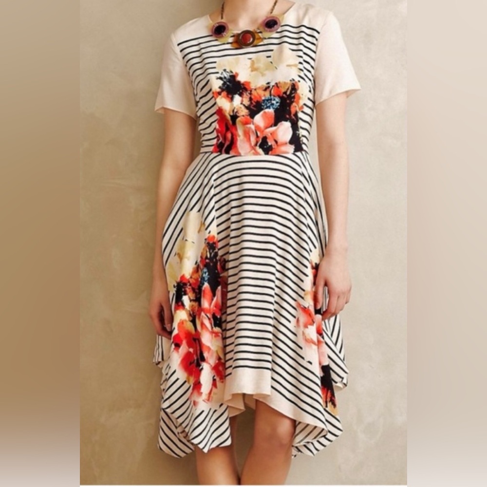 Beautiful floral and striped dress